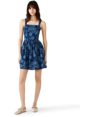 Steve Madden Kiona Square Neck Dress - Blue