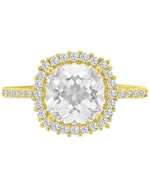 Macy's 14k -plated Cushion Elegant Bridal Ring - White