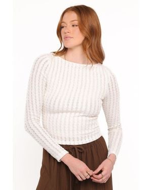 Petal & Pup Bellatrix Textured Knit Top - White