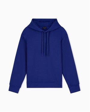 ARMANI EXCHANGE | Jcqurd Ll Over Logo Hoodie Swetshirt - Blue