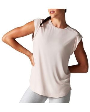 Tavi Cap Sleeve Muscle Tee - White