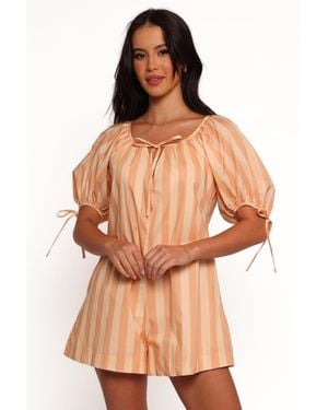 Petal & Pup Carina Striped Romper - Brown