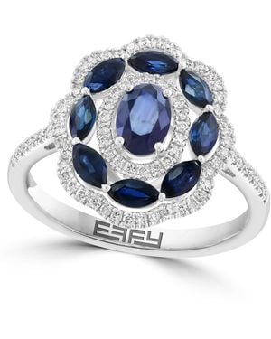 Effy Sapphire And Diamond Ring (1/3 Ct. T.w. Diamond - Blue
