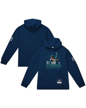 Mitchell & Ness Ichiro Suzuki Seattle Mariners Hall Of Fame Hitter Hoodie - Blue