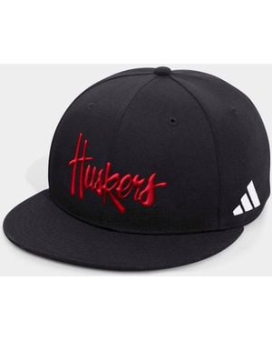 adidas Nebraska Huskers Sideline Locker Room Snapback Structured Baseball Cap - Blue