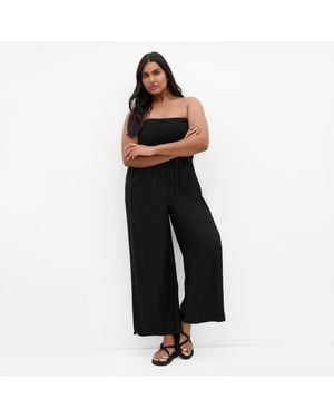 City Chic Ally Strapless Jumpsuit - White