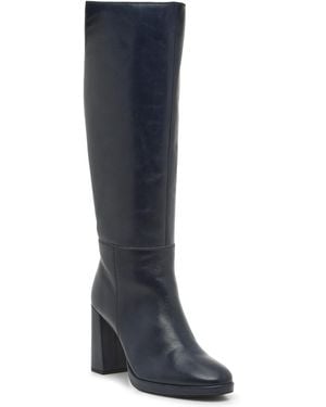 Vince Camuto Lucina Knee High Platform Round Toe Boots - Blue