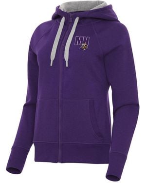Antigua Minnesota Vikings Victory Full-zip Hoodie - Purple