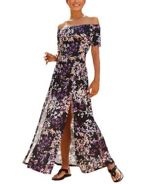 Lascana Floral Off Shoulder Maxi Dress - Multicolor