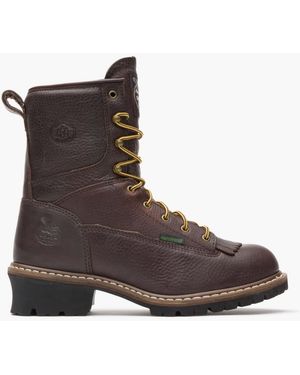 Georgia Boot Steel Toe Waterproof Logger Boot - Brown