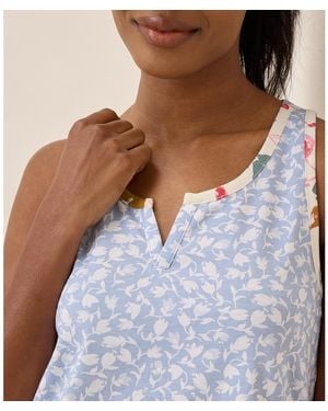 Pact Organic Cotton Staycation Sleep Tank - Blue