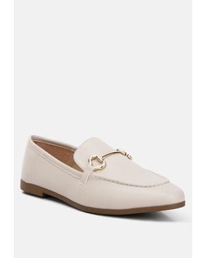 LONDON RAG Finola Horsebit Embellished Loafers - White