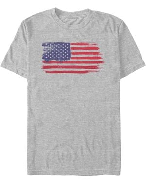 Generic Additude Brush Stroke Flag Short Sleeve T-shirt - Gray