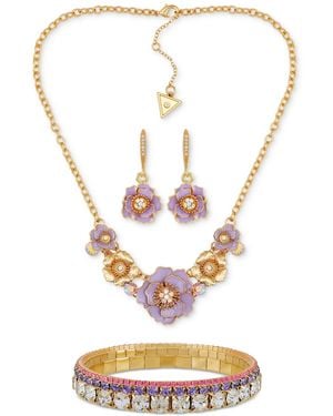 Guess Flower Statement Necklace - White