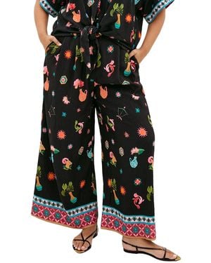 City Chic Selena Print Pant - Black