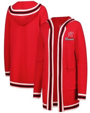 Gameday Couture Wisconsin Badgers Tri-blend Rounded Stripe Sweater - Red