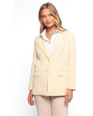 Petal & Pup Henrietta Fitted Notch Lapel Blazer - Natural