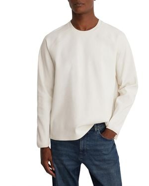 Reiss Soren Waffle-knit Raglan-sleeve Crewneck Sweatshirt - White