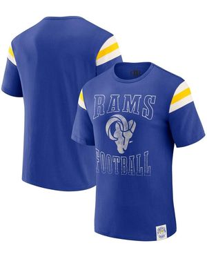 Darius Rucker Collection By Fanatics Los Angeles Rams Football Stripe Sleeve T-shirt - Blue