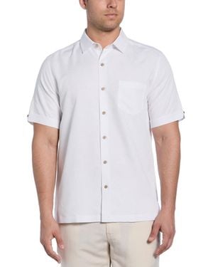 Cubavera Palm Print Short-sleeve Button-down Shirt - White