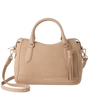 Brahmin Micaela Dawnlight Medium Crossbody Satchel Bag - Natural