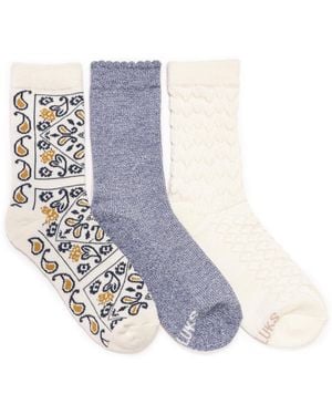 Muk Luks Dream Step Crew Socks - Blue