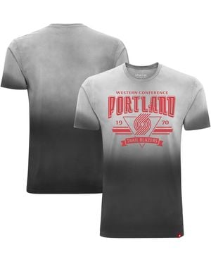 Sportiqe And Portland Trail Blazers Bingham Sun-fade T-shirt - Gray