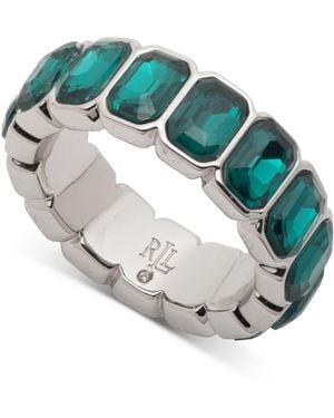 Ralph Lauren Emerald Crystal Tennis Ring - Blue