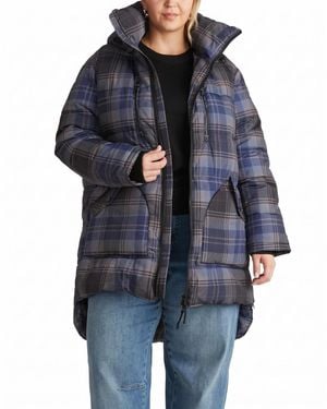 UNIVERSAL STANDARD Plus Size Matterhorn Mid Hooded Puffer - Blue