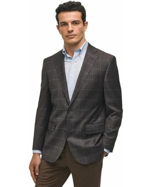Brooks Brothers Classic-fit Wool-blend Plaid Sport Coat - Gray