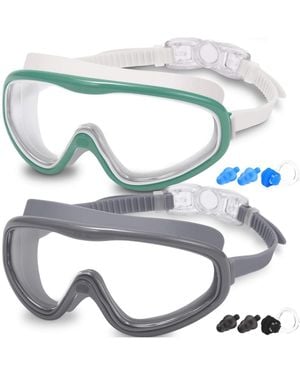 Gnuadz Swim goggles Wide View Anti-fog Mirrored Lens 2-pack - Metallic