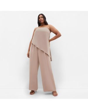 City Chic Plus Size Skylar Strapless Jumpsuit - White