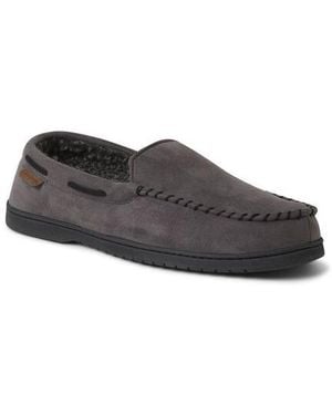 Dearfoams Keaton Microsuede Moccasin House Shoe Slipper - Black