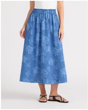 Ellen Tracy Pull-on Maxi Skirt - Blue
