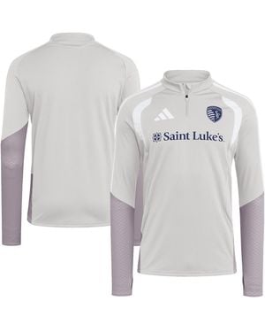adidas Sporting Kansas City 2026 Tiro Competition Quarter-zip Training Sweatshirt - Gray