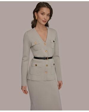 Donna Karan 5-button Belted Blazer - Brown