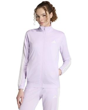 adidas Long-sleeve Zipper Collared Jacket - Purple