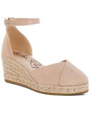 LONDON RAG Nuclas Faux Suede Ankle-strap Espadrille Wedge Heels - Natural