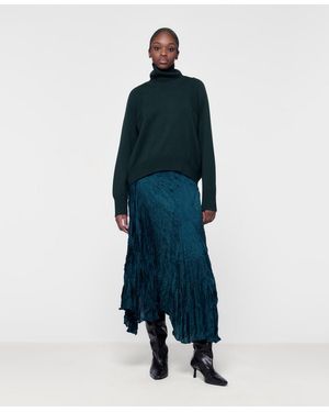 eem Asymmetric Plisse Skirt - Blue
