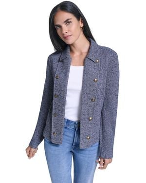 Nautica Marled Band Double-breasted Jacket - Blue