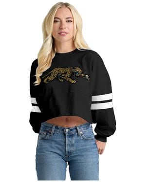 Spirit Jersey Jacksonville Jaguars Oversized Cropped Long-sleeve T-shirt - Black