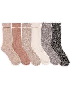 Muk Luks 6 Pair Pack Microfiber Boot Socks - Multicolor