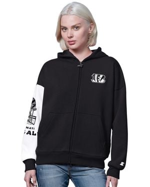 Starter Cincinnati Bengals 4th Down Full-zip Fleece-lined Hoodie - Black