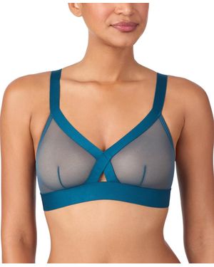 DKNY Sheers Unlined Mesh Bralette Bra Dk4084 - Blue