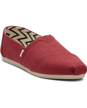 TOMS Alpargata Classic Heritage Canvas Slip-on Flats - Red