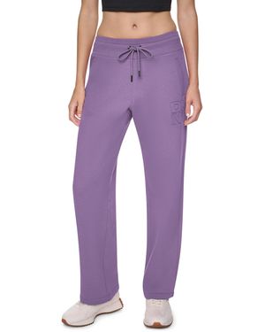 DKNY Stacked Rhinestone Applique High-rise Straight-leg Pants - Purple