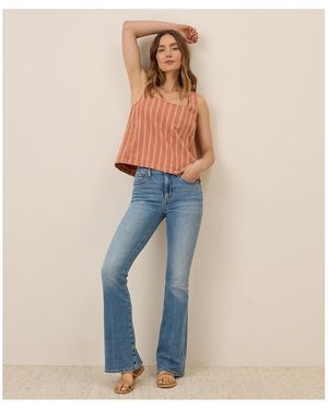 Pact Organic Cotton Canopy Linen Blend Square Neck Tank - Blue