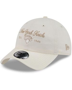 KTZ New York Knicks Script Casual Classic Adjustable Hat - White