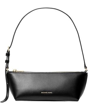Michael Kors Michael Laila East West Leather Small Pouchette Handbag - Black