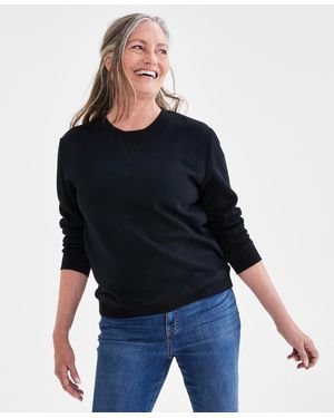 Style & Co. Long-sleeve Crewneck Sweatshirt - Black